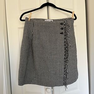 Uniqlo Ines De La Fressange Black and White Houndstooth Mini Skirt Size 6